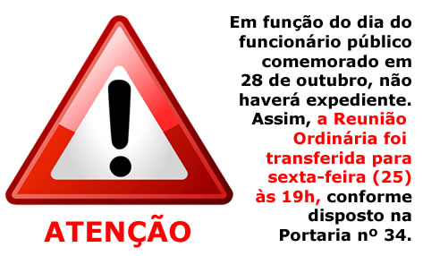 Próxima Reunião Ordinária acontecerá nesta sexta (25) às 19h