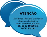 Reunião Ordinária de 09 de dezembro