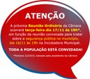 Reunião Ordinária dia 09 de novembro