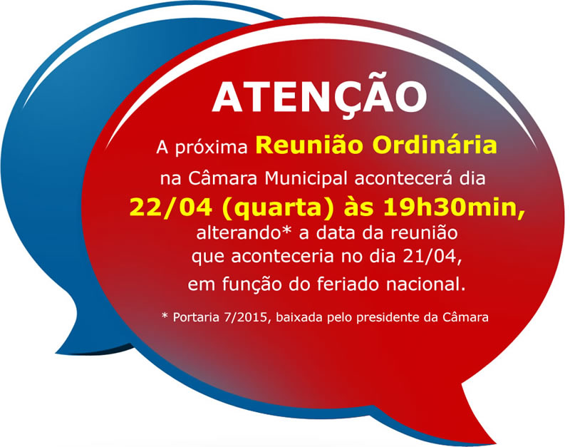 Reunião Ordinária dia 13 de abril