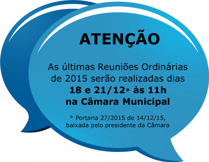 Reunião Ordinária dia 14 de dezembro