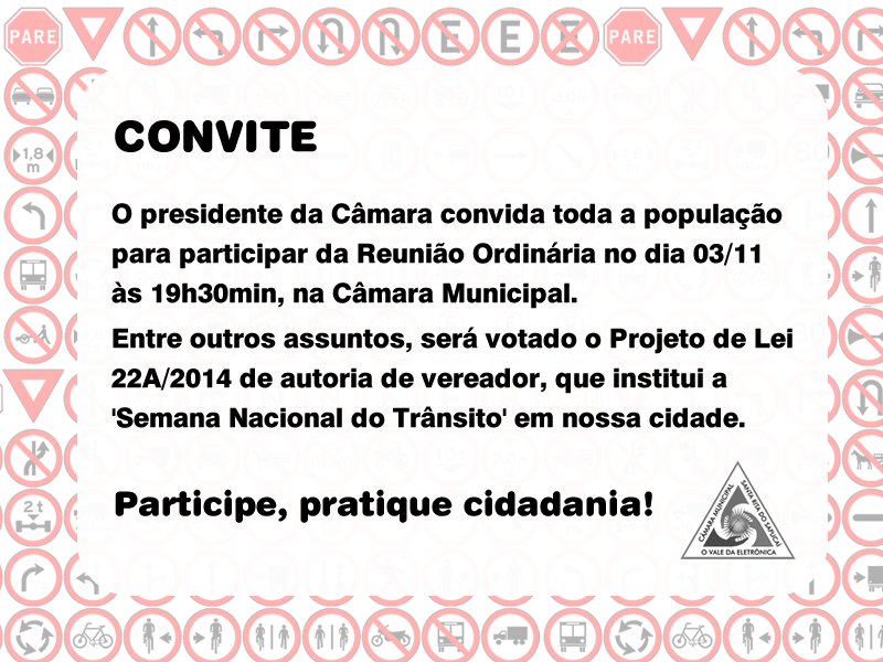 Reunião Ordinária do dia 27 de outubro